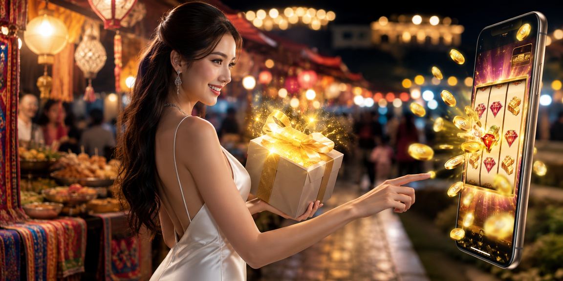 Người dùng tại chợ đêm Sapa chơi slot game trên điện thoại qua ttxs